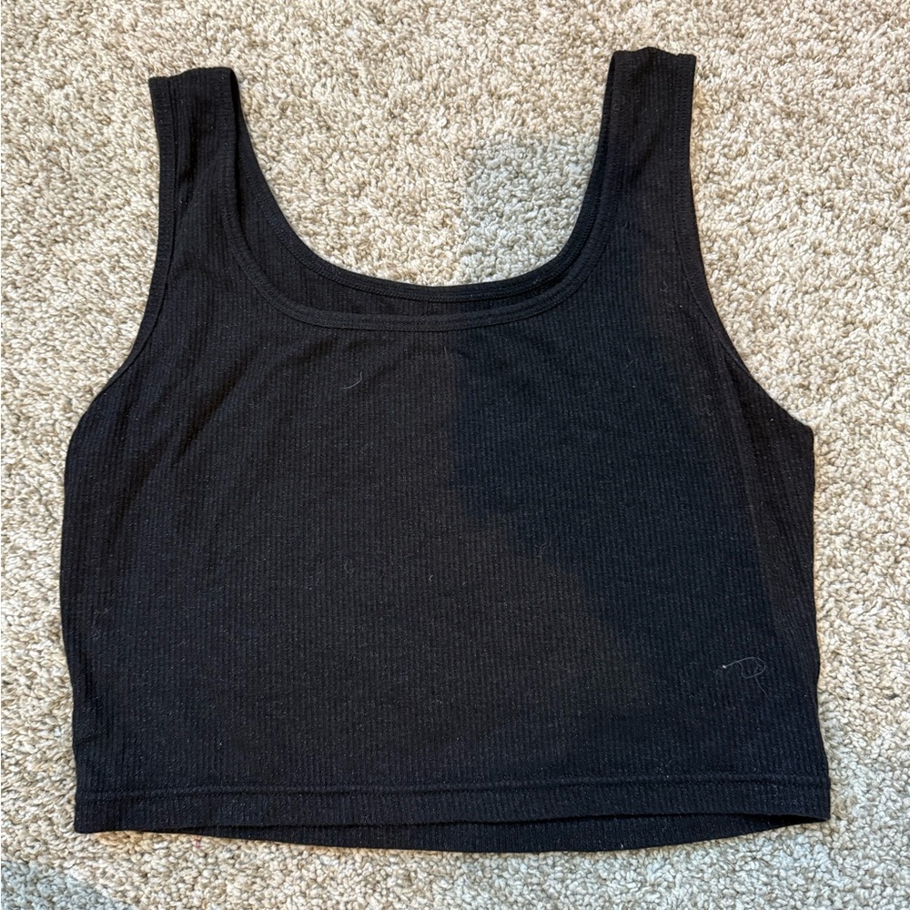 Black Ribbed Tank Top